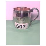 1944 STERLING SILVER BIRTH BABY CUP WEIGH 2.7 OZ