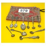 COLLECTION OF 10 MINI STERLING SPOONS IN BAG