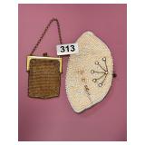 VTG GOLD MESH BAG & BEADED HAND BAG