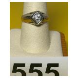 VINTAGE 14K YELLOW GOLD ART NOUVEAU DIAMOND RING