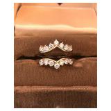 14K GOLD RING JACKET/CUBIC ZIRCONIA