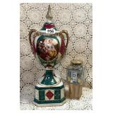 ANTIQUE HARLEQUIN ENGLAND,HOLME GAARD BISCUIT JAR