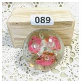 VINTAGE GLASS FLOWER PAPER WEIGHT