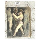 1936 ORIGINAL WATERCOLOR BY MARCEL PRUNIERE