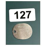 US VINTAGE MILITARY TAG WWII