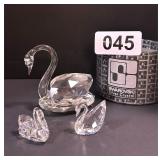 SWAROVSKI SET OF 3 SWAN CRYSTALS