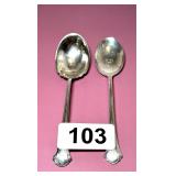 STERLING SILVER CHIPPENDALE SPOONS 51 GRAMS