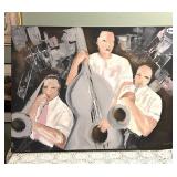LARGE PAINTED CANVAS SIGNED BY ARTIST "JAZZ"36X48