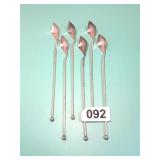 6 VINTAGE STERLING SILVER SPOON-STRAWS 59 GRAMS