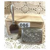 STERLING HANDLED SERVER &  CIG CASE NOT MARKED