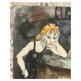 1936 ORIGINAL WATERCOLOR BY MARCEL PRUNIERE