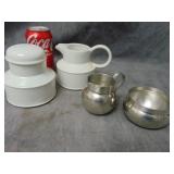 Ceramic & Pewter VTG Cream & Sugars