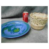 VTG Pottery Plate and Pot