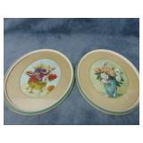 Two VTG FLoral Prints in Oval Frames