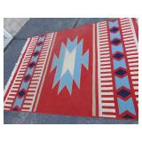 Handmade Kilim Rug, fringe intact, colors bright
