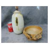 VTG Pottery Lidded Jar and Bowl