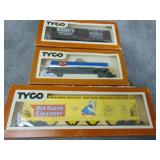 Three HO Train Cars
