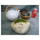 VTG Teapot and Pottery Bowls