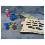 VTG Structo Truck Cab, Small Cars, Darts, and Boat