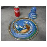 VTG Pottery Plate and Art Piece