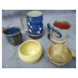 VTG Pottery Mugs and Small Bowls
