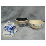 VTG Pottery: 2 Bowls and a Lid