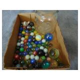 Misc Marbles and jar