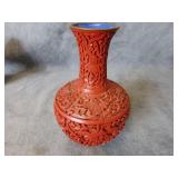 VTG Chinese Carved Cinnabar Lacquer Vase