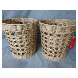 Two Wicker Waste Baskets