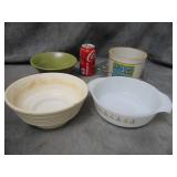 VTG FireKing Casserole, Cheese Crock & More
