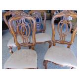 4 Wood Dining Chairs, needs reupholstery