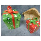 Christmas Ceramic Boxes and Manger Backdrop