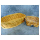 Two Longaberger Baskets w/Liner and Charm
