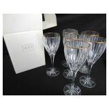 6 Mikasa Crystal Goblets, 'Golden Tiara' 4 in box