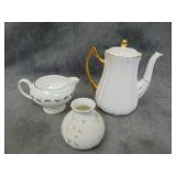 VTG China Teapot, Creamer, Vase
