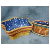 Two Longaberger Baskets with Liners and Charms