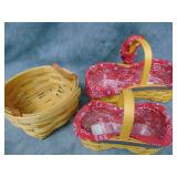 Two Longaberger Baskets w/Liners & 1 Royce Craft