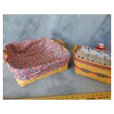 Two Baskets with Fabric Liners, 1 is Longaberger