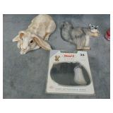 Two Decorative Figurines and Dog Leash