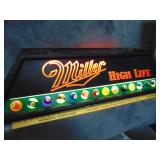 VTG Miller High Life Pool Table Light, 1 cracked