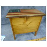 Wood Flag Topped Accessory Table/Storage