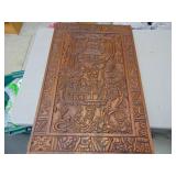 VTG Hand Carved  Plaque of Maya Sarcophagus for