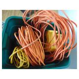 Bin of Extension Cords, Trouble Light and Reels