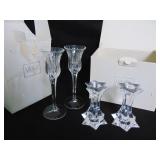 2 Pair Mikasa Crystal Candleholders, NIB