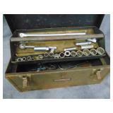 VTG Metal Craftsman Tool Box and Tools