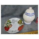 Pasta Bowl and VTG Pottery Biscuit Jar