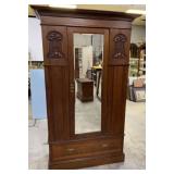 Antique Mahogany Single Door Armoire