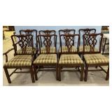 Eight Antique Reproduction Chippendale Style Dinin