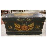 Antique Black Painted Storage Trunk