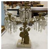 Antique Figural Three Arm Candelabra